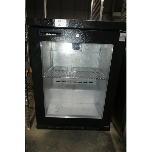 1217 - A commercial under counter display fridge by Osbourne - trade Tested Working