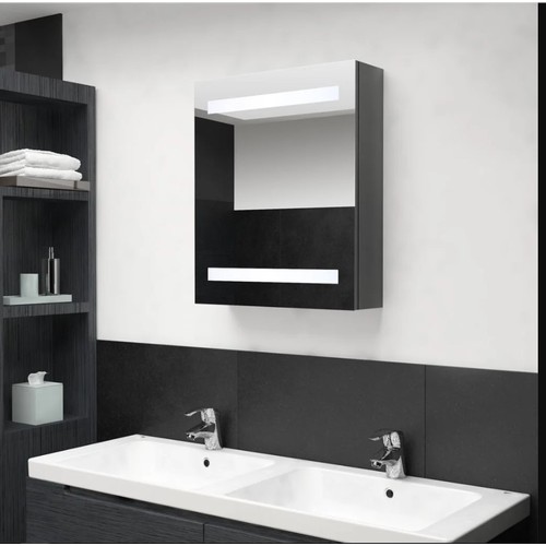 62 - 1 x Sigismund wall mounted bathroom cabinet with mirrored door and built in LED lights approx 50 x 6... 