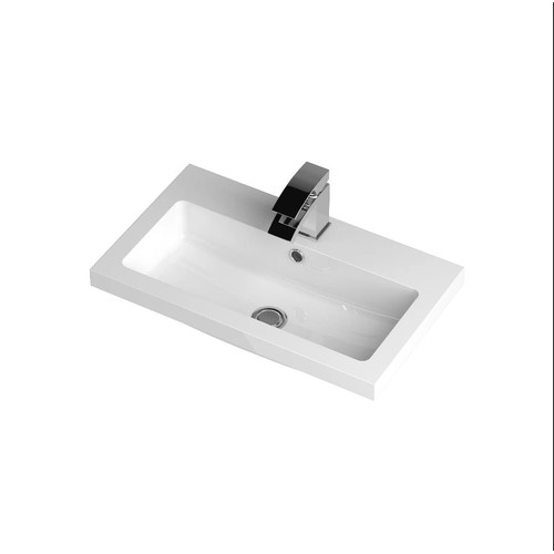 64 - 1 x Hudson Reed rectangular white polymarble bathroom basin approx 60cm wide RRP £80