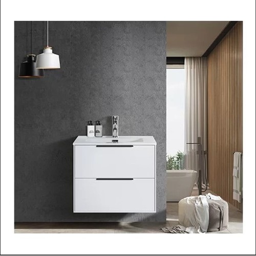 78 - 1 x Latt wall hung vanity unit with a white ceramic basin approx 61cm wide RRP £309