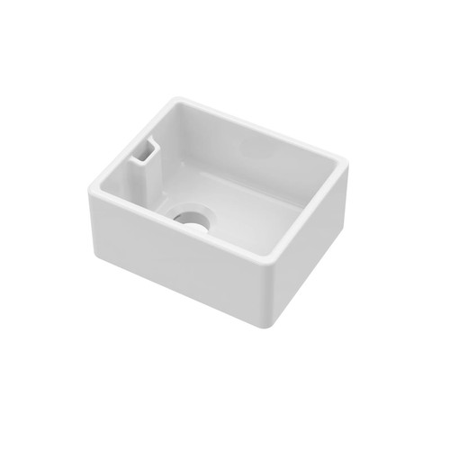 133 - 1 x BE11018 white ceramic single bowl farmhouse kitchen sink approx 46 x 38 x 21cm high