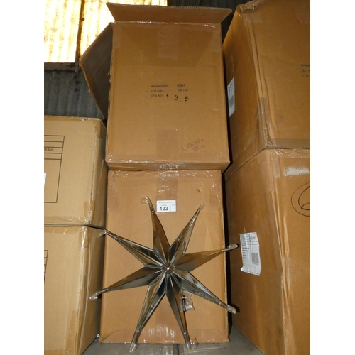 122 - 2 boxes each containing 4 x Shoeless Joe 8125 medium mirror glass stars (8 in total)