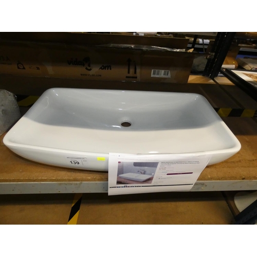 139 - 1 x Belfry white ceramic basin approx 71cm wide RRP £109