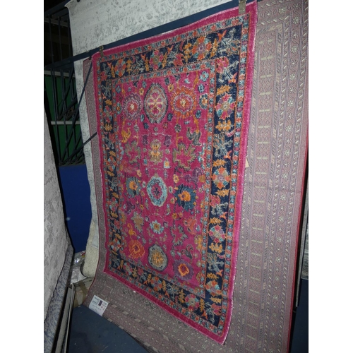 178 - 1 x Nuloom Stonewashed pink rug approx 4ft x 6ft