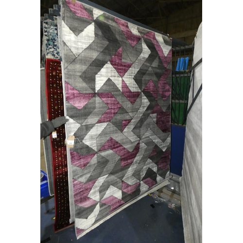 189 - 1 x Midnight grey violet rug approx 160 x 230cm