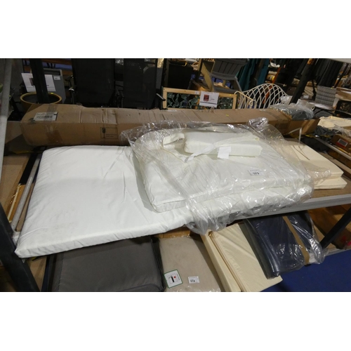 373 - A quantity of various garden furniture cushions. Not practical to list in detail so please view or s... 