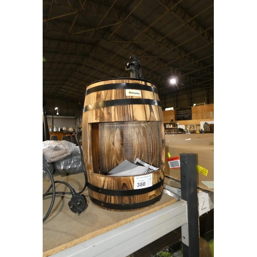 380 - 1 x Outsunny wood barrel with pump garden water feature / planter 240v type 844-218V01 RRP region of... 