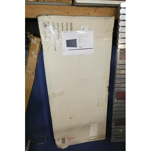 81 - 1 x Shanta horizontal single flat panel radiator approx 600 x 1428mm RRP £159.99