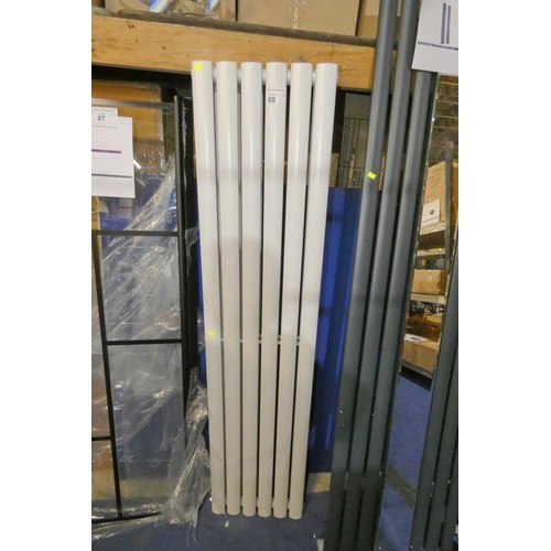 88 - 1 x white metal vertical radiator approx 35 x 150cm