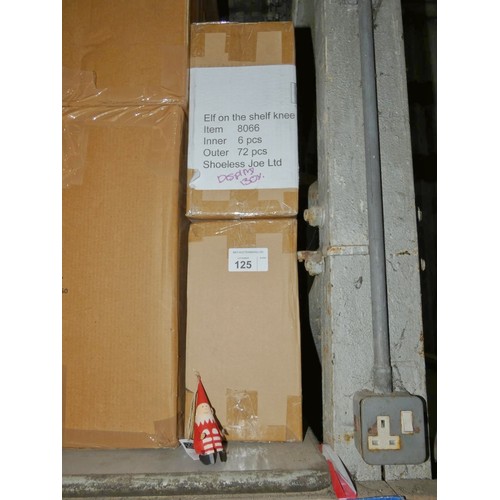 125 - 2 boxes each containing 72 x Shoeless Joe 8066 Elf on the shelf decorations (144 in total)