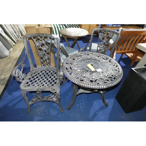 421 - An Aamanee two person plastic bistro set comprising of 2 x chairs and 1 x 68cm diameter table