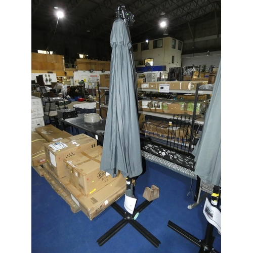 447 - 1 x Piqua 3m cantilever parasol with built in solar panel and LED lights RRP £354 - No base weights ... 