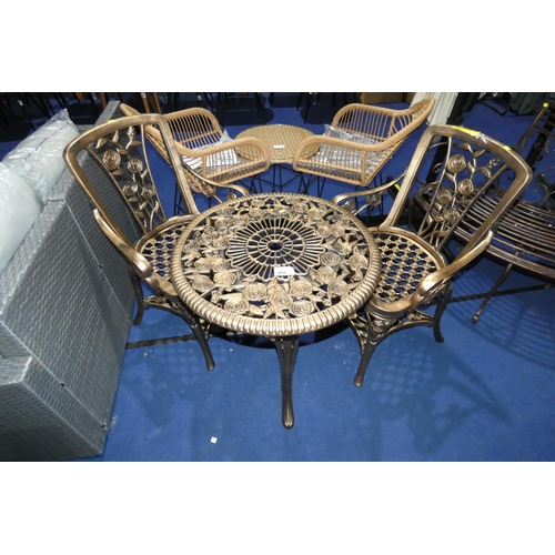 466 - 1 x Esquibel two person bistro set comprising of 2 x chairs and 1 x 67cm diameter table