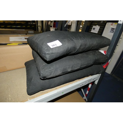 363 - 3 x black cushions