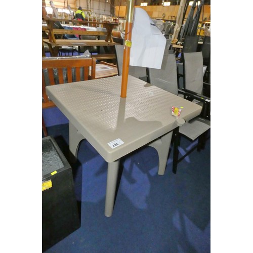 424 - 1 x Seren garden plastic dining table approx 79 x 79cm