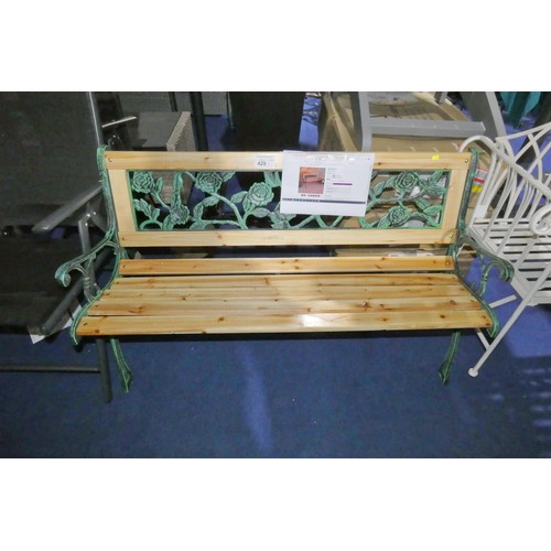 429 - 1 x Millen Rose garden bench approx 123cm wide RRP £57