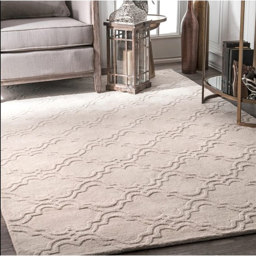 534 - 1 x Alonza hand tufted wool cream rug approx 183 x 274cm RRP £219