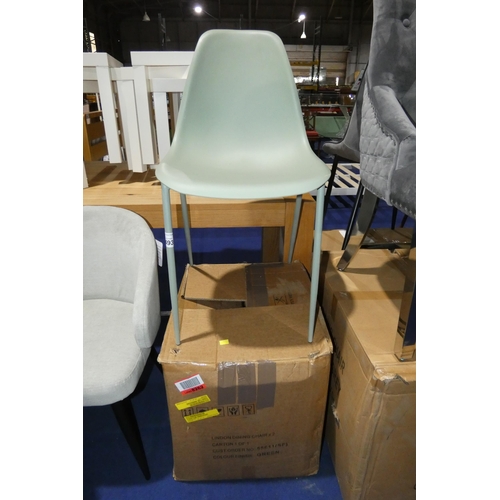 493 - 2 x Lindon green dining chairs