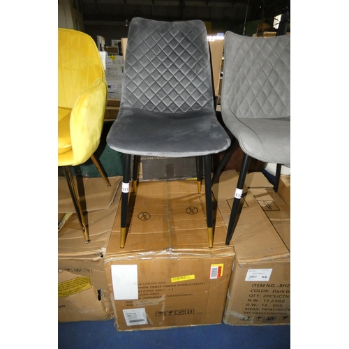 511 - 2 x Finley dark grey upholstered dining chairs