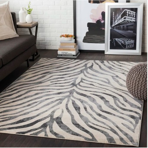 547 - 1 x Surya charcoal / light grey / light beige rug approx 200 x 274cm RRP £99