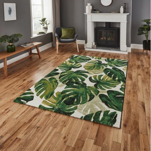 561 - 1 x Dhital machine woven green rug approx 160 x 230cm RRP £118