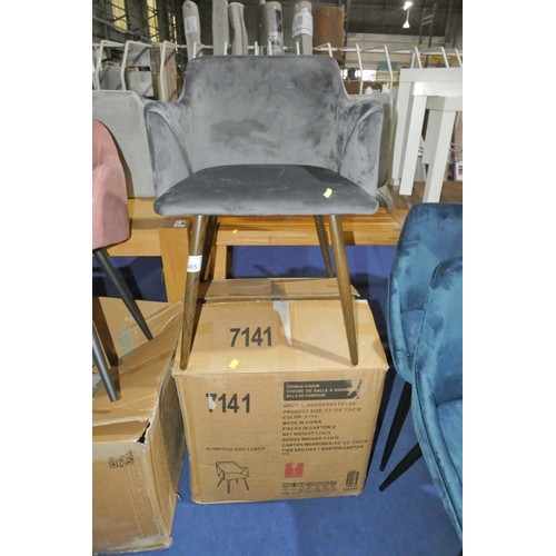 485 - 2 x Aldridge dark grey upholstered dining chairs