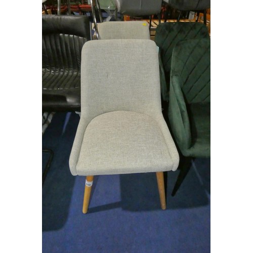 496 - 2 x light upholstered dining chairs