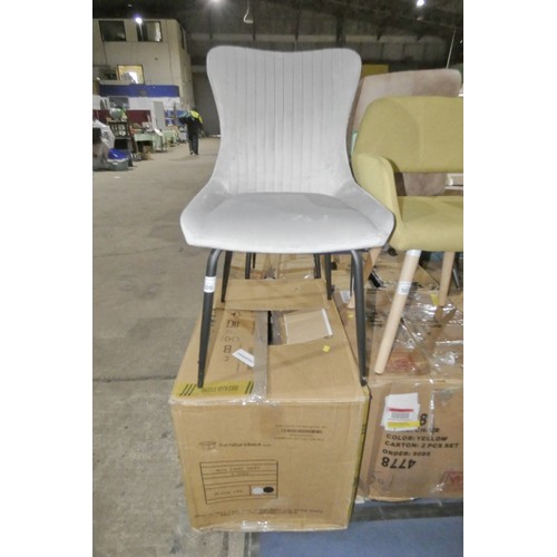 506 - 2 x Nora light grey upholstered dining chairs