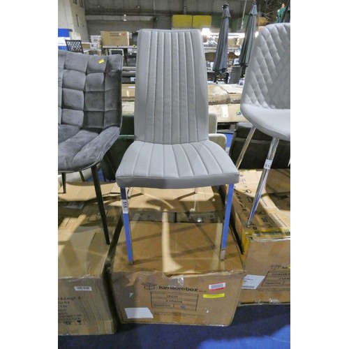 515 - 2 x Isco Elephant grey upholstered dining chairs