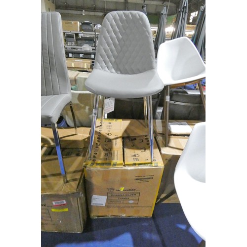 516 - 2 x Corona Silver Elephant grey upholstered dining chairs