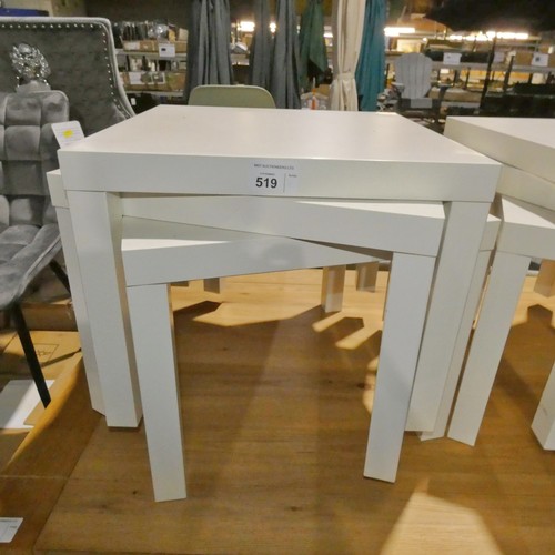 519 - 3 x white coffee tables by Ikea