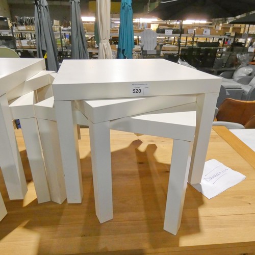 520 - 3 x white coffee tables by Ikea