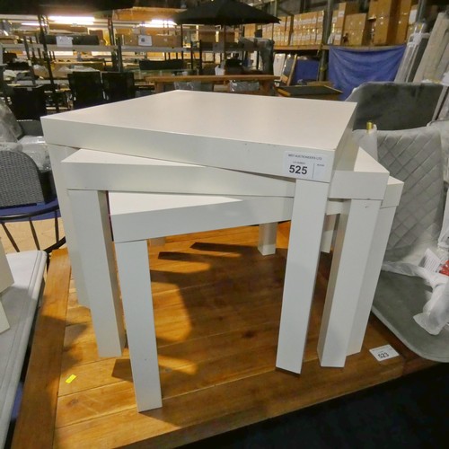 525 - 3 x white coffee tables by Ikea