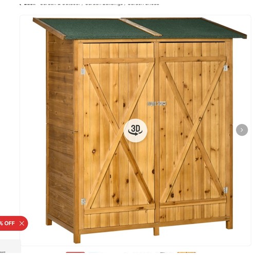 378 - 1 x Outsunny wooden garden storage shed type 845-353V01ND. Supplied in two boxes and requires assemb... 