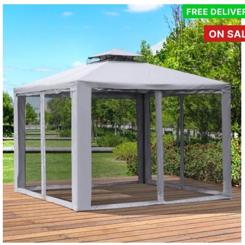 410 - 1 x Outsunny 3m x 3m garden gazebo type 84C-133GY RRP region of £120