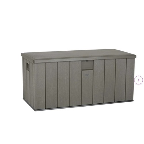 413 - 1 x Lifetime wood effect plastic deck / patio storage box 567.8L approx 150 x 71.9 x 69.1cm high - r... 