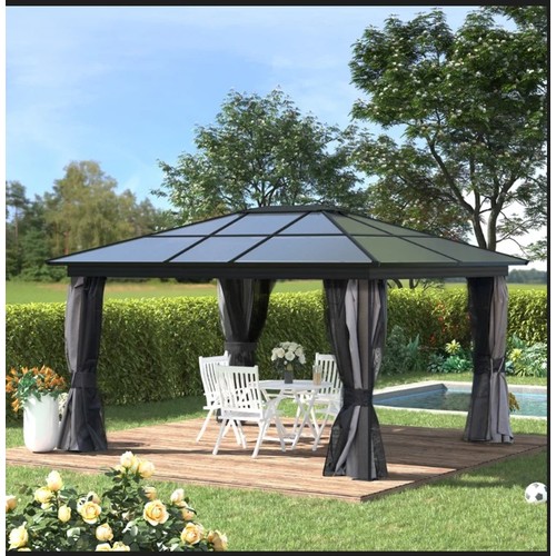 470 - A Canonero 4.2m x 3.6m aluminium patio gazebo RRP £1,319. Supplied in five boxes and requires assemb... 