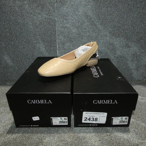 2438 - 2 x pairs of ladies shoes by Carmela type Z. Piel beige both size 5 RRP £89 each