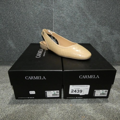 2439 - 2 x pairs of ladies shoes by Carmela type Z. Piel beige both size 6 RRP £89 each