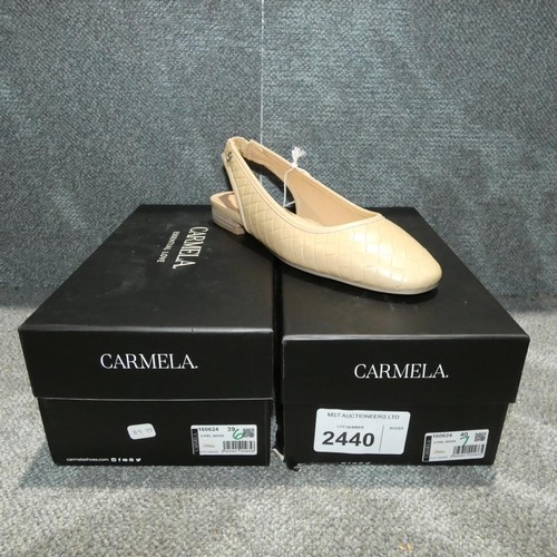 2440 - 2 x pairs of ladies shoes by Carmela type Z. Piel beige sizes 6 & 7 RRP £89 each