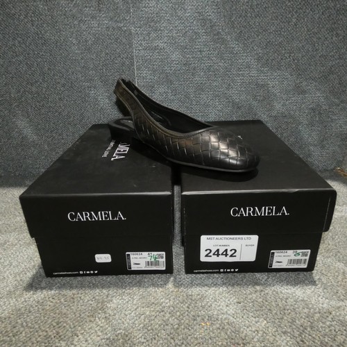 2442 - 2 x pairs of ladies shoes by Carmela type Z. Piel negro sizes 6 & 7.5 RRP £89 each