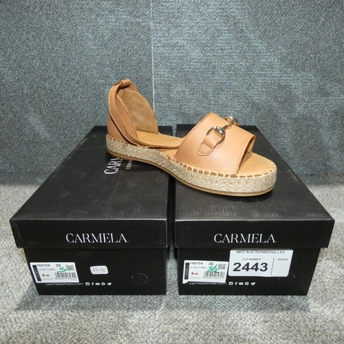 2443 - 2 x pairs of ladies shoes by Carmela type S. Piel camel sizes 3.5 & 5 RRP £79 each