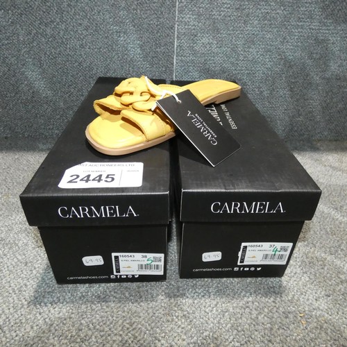 2445 - 2 x pairs of ladies shoes by Carmela type S. Piel Amarillo sizes 4 & 5 RRP £69 each