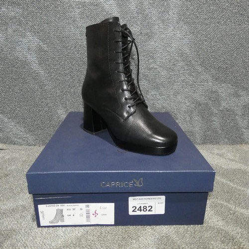 2482 - A pair of ladies boots by Caprice type Black Nappa size 4 RRP £120