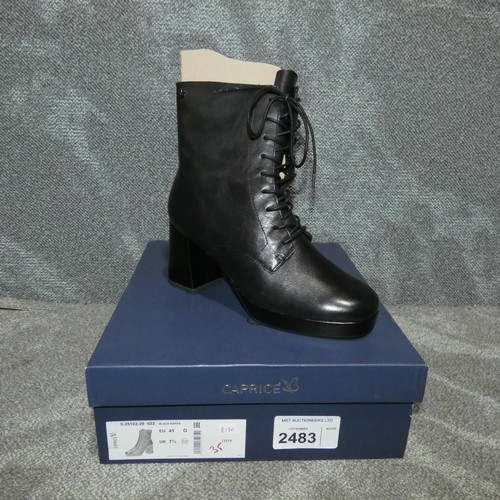 2483 - A pair of ladies boots by Caprice type Black Nappa size 7.5 RRP £120