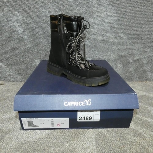 2489 - A pair of ladies boots by Caprice type Black Comb size 4 RRP £84