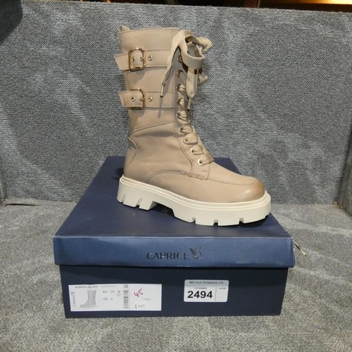 2494 - A pair of ladies boots by Caprice type Taupe Nubuck size 4 RRP £145