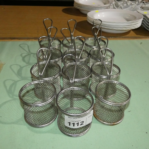 1112 - 12 x small stainless steel chip baskets