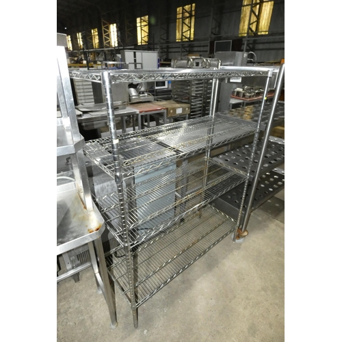 1133 - A catering type rack with 4 shelves approx 120x50x160cm