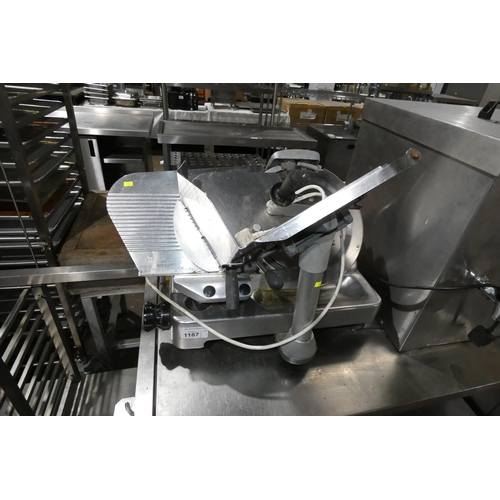 1187 - LOT WITHDRAWN: A commercial stainless steel meat slicer by Berkel type 800s 240v - trade